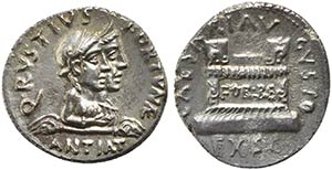 Augustus, Denarius, Rome, 19-18 BC AR (g ... 