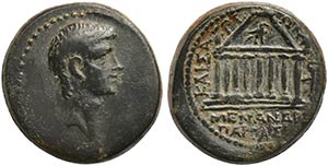 Augustus, Bronze, Lydia: Tralles, 27 BC - AD ... 