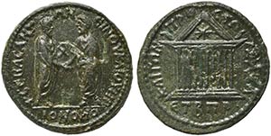 Marcus Aurelius and Lucius Verus, Bronze, ... 