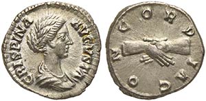 Crispina, Denarius struck under Commodus, ... 