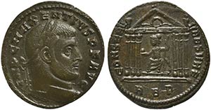 Maxentius, Follis, Rome, AD 308-310 AE (g ... 