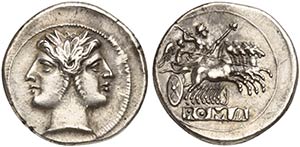 Anonymous, Quadrigatus, Rome, from 269 BC AR ... 