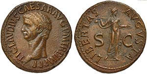 Claudius (41-54), As, Rome, AD 50-54 AE (g ... 