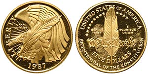 United States of America, 5 Dollars, 1987 AV ... 