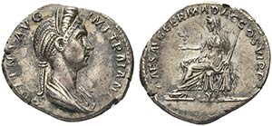 Plotina, Denarius struck under Trajan, Rome ... 
