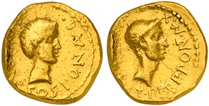 C. Caesar Octavianus, Aureus, Gallia ... 