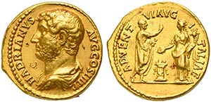 Hadrian (117-138), Aureus, Rome, AD 134-138 ... 