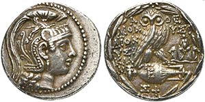 Attica, Athens, Tetradrachm, 118-117 BC AR ... 