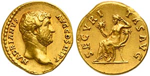 Hadrian (117-138), Aureus, Rome, AD 134-138 ... 
