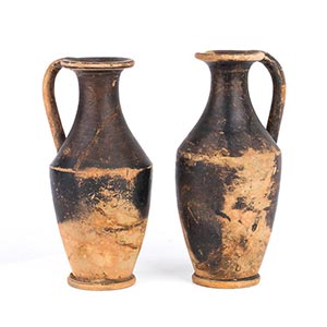 Couple of Greek black-glazed jugs, 4th ... 