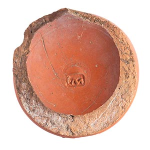 Roman Arretine ware plate bottom with stamp, ... 