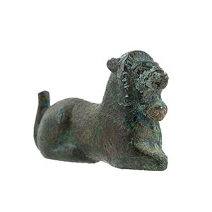 Etruscan bronze recumbent lion ... 