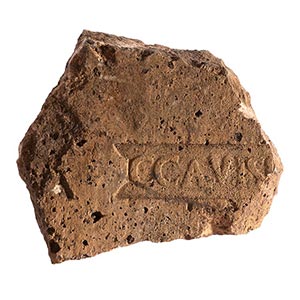 Roman brick stamp, 1st century AD; length ... 
