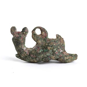Roman bronze dolphin-shaped pendant, 1st-2nd ... 