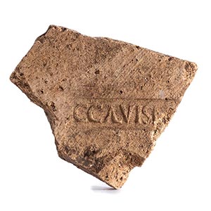 Roman brick stamp, 1st century AD; length ... 