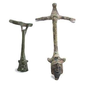 Couple of Roman bronze handles with ... 