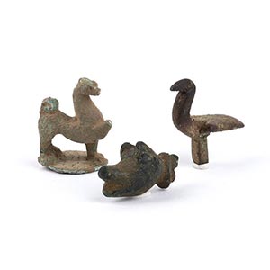 Collection of three Roman bronze figures, ... 