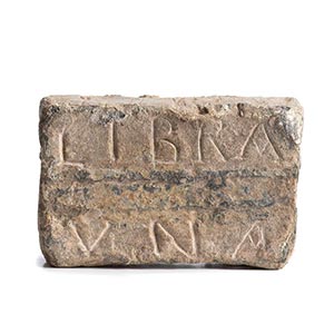 Inscribed Roman lead weight of a ... 