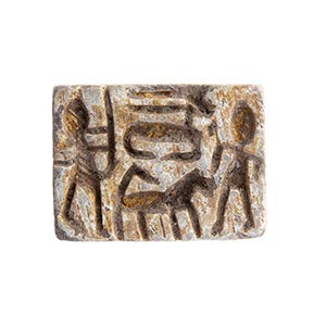 Bactrian stone seal with animals and men, ... 