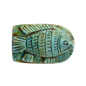 Egyptian faience scaraboid in the shape of ... 
