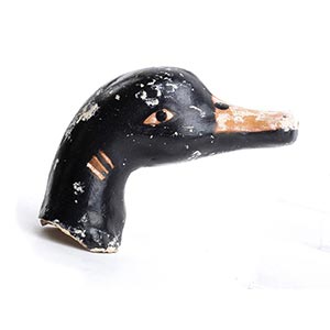 Etruscan black glazed duck head, mid 4th ... 