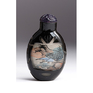 An inside painted glass snuff bottle; XX ... 