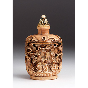 Carved ladies, Ivory snuff bottle;
XX ... 