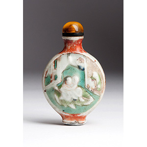 Painted erotic subject porcelain snuff ... 