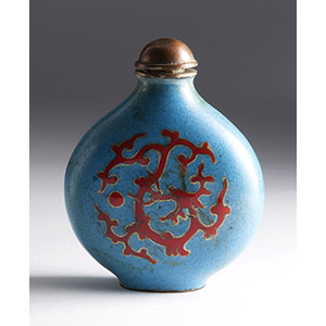 Cloisonné snuff bottle;
XX Century; 6,7 cm; ... 