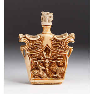 Carved dragon, Ivory snuff bottle;
XX ... 