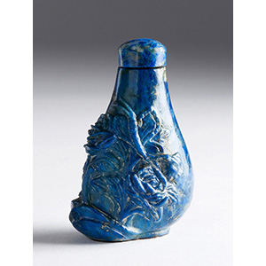 Carved lapis lazuli snuff bottle;
XIX ... 