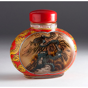 Painted glass snuff bottle;
XX Century; 7,7 ... 