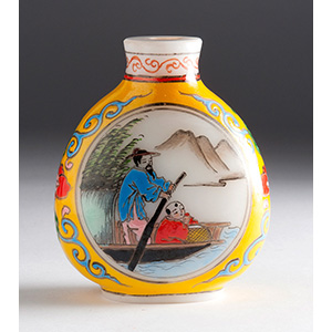 Painted glass snuff bottle;
XX Century; 7,8 ... 