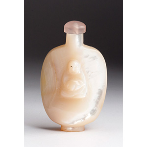 Carved buddha, mother of pearl snuff ... 