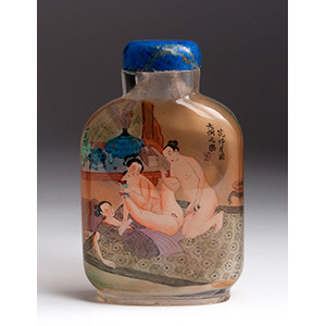 An inside painted glass snuff bottle, ... 