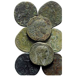 Lot of 17 Roman Imperial Æ Sestertii, to be ... 