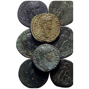 Antoninus Pius (138-161). Lot of 10 Æ ... 