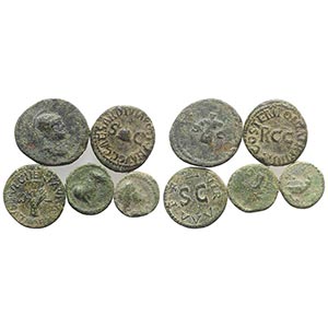 Lot of 5 Roman Imperial Æ Fractions, to be ... 