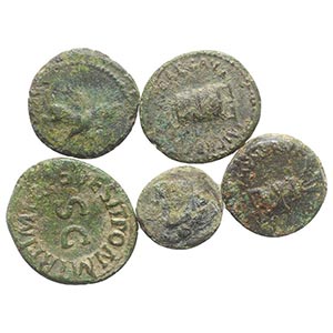 Lot of 5 Roman Imperial Æ Fractions, to be ... 