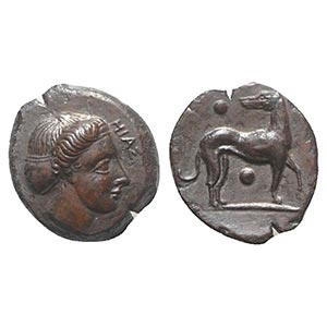 Sicily, Eryx, c. 410-400 BC. Æ Hexas (15mm, ... 