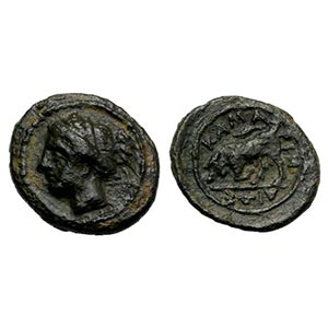 Sicily, Kamarina, c. 339/8-300 BC. Æ (13mm, ... 
