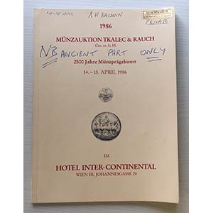 Tkalec & Rauch Munzauktion 1986. Wien 14-15 ... 