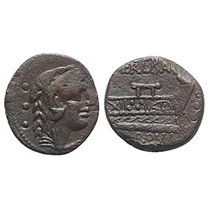 L. Trebanius, Rome, 135 BC. Æ Quadrans ... 