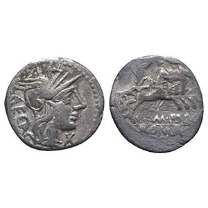 M. Porcius Laeca, Rome, 125 BC. AR Denarius ... 