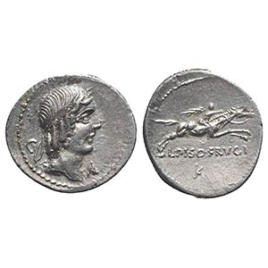 L. Calpurnius Piso Frugi, Rome, 90 BC. AR ... 