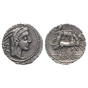 L. Procilius, Rome, 80 BC. AR Serrate ... 