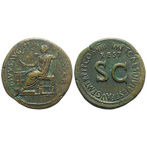 Divus Augustus (died AD 14). Æ Sestertius ... 