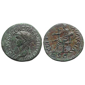Claudius (41-54). Æ Dupondius (29.5mm, ... 