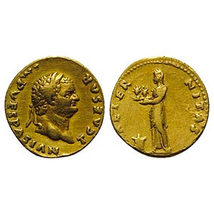 Titus (Caesar, 69-79). AV Aureus (18mm, ... 