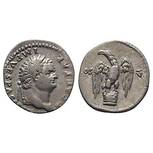 Titus (Caesar, 69-79). AR Denarius (18mm, ... 